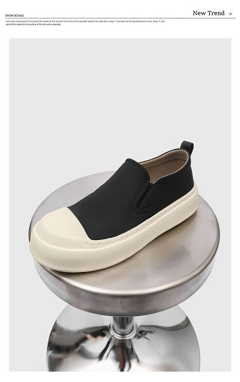 Hight Quality Street Style Teenagers Daily Dress Loafers For Men's Classic Black White Mixed Colors Height Increasing Shoes