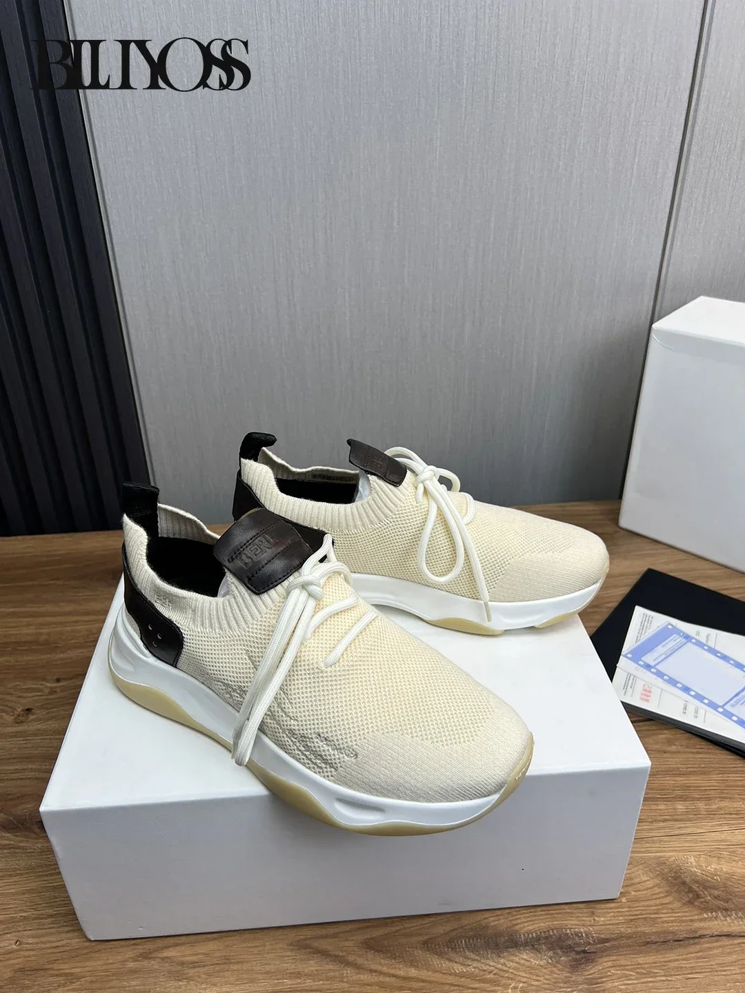 BLLIYOSS 1895 Shoes for Men 2025 new Cowhide splicing high weaving high-density flying weaving high quality Soft cowhide lining