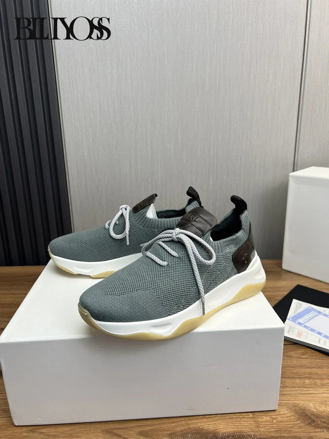 BLLIYOSS 1895 Shoes for Men 2025 new Cowhide splicing high weaving high-density flying weaving high quality Soft cowhide lining