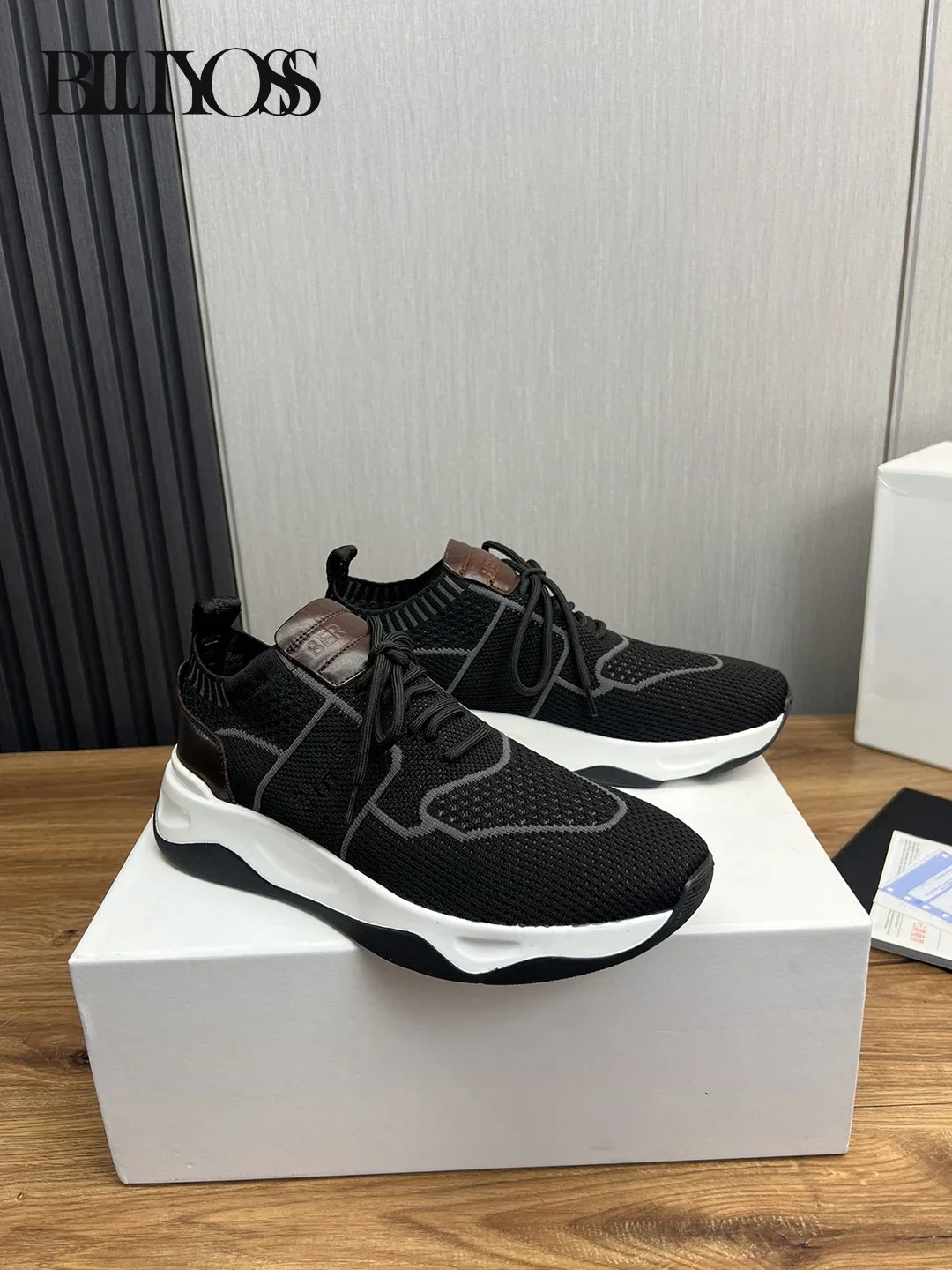 BLLIYOSS 1895 Shoes for Men 2025 new Cowhide splicing high weaving high-density flying weaving high quality Soft cowhide lining