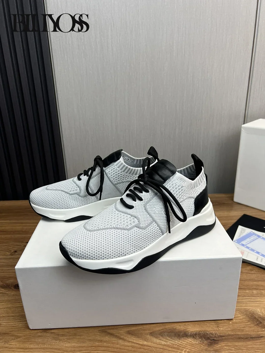 BLLIYOSS 1895 Shoes for Men 2025 new Cowhide splicing high weaving high-density flying weaving high quality Soft cowhide lining