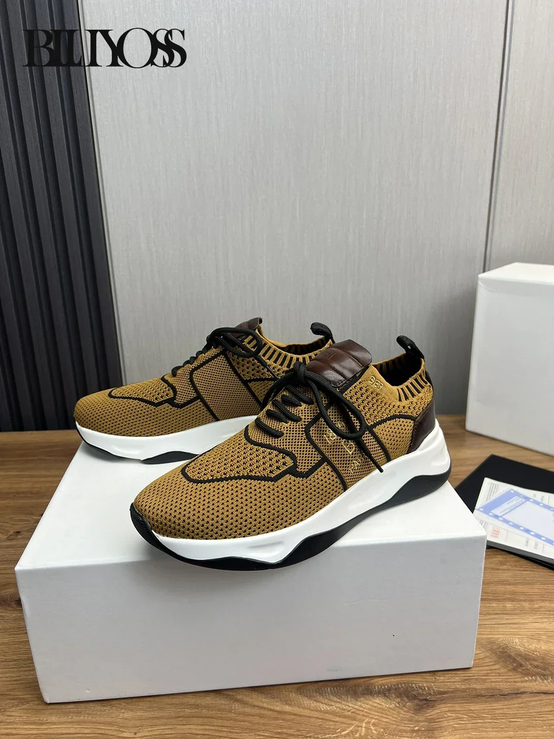 BLLIYOSS 1895 Shoes for Men 2025 new Cowhide splicing high weaving high-density flying weaving high quality Soft cowhide lining