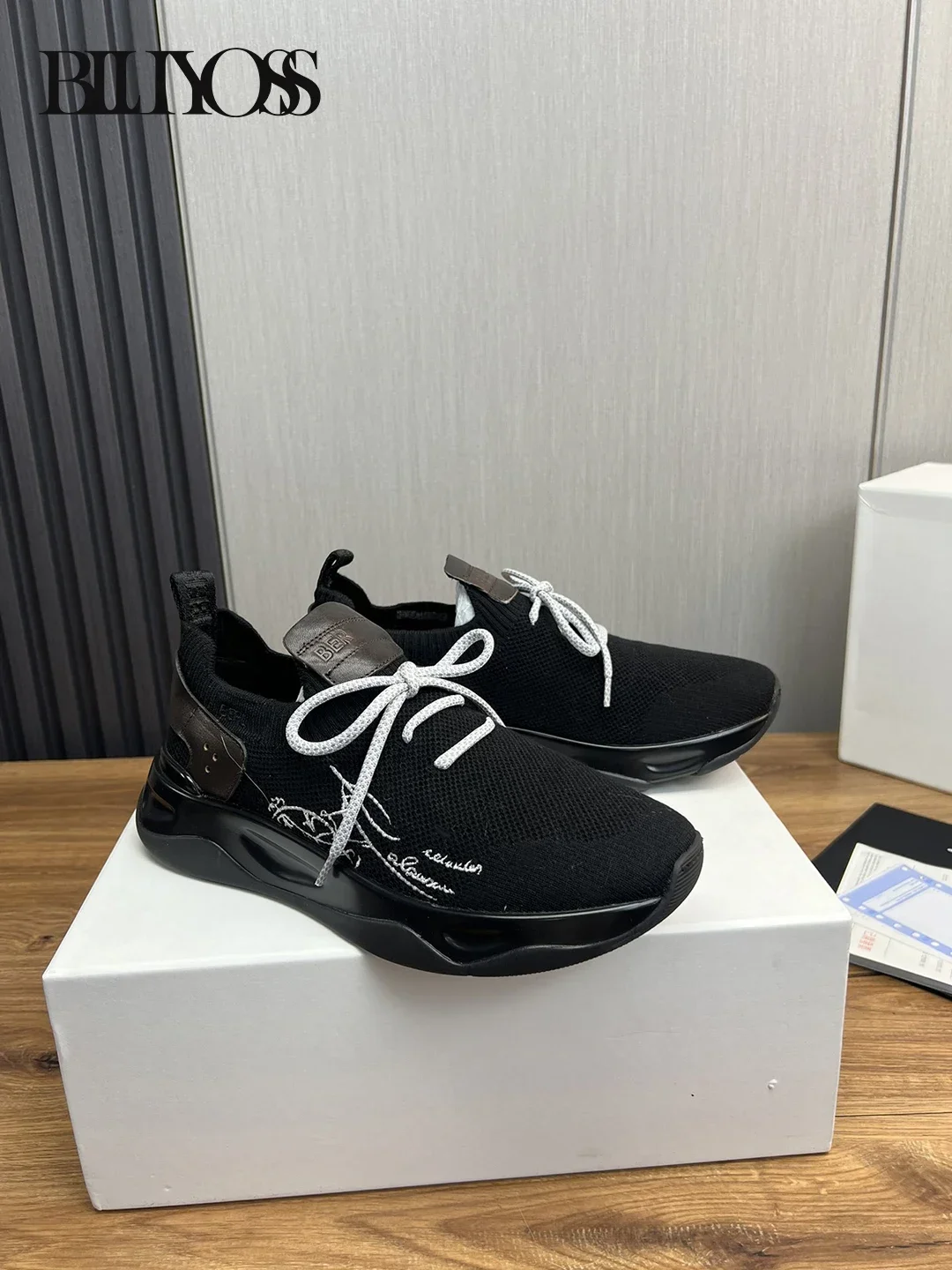 BLLIYOSS 1895 Shoes for Men 2025 new Cowhide splicing high weaving high-density flying weaving high quality Soft cowhide lining