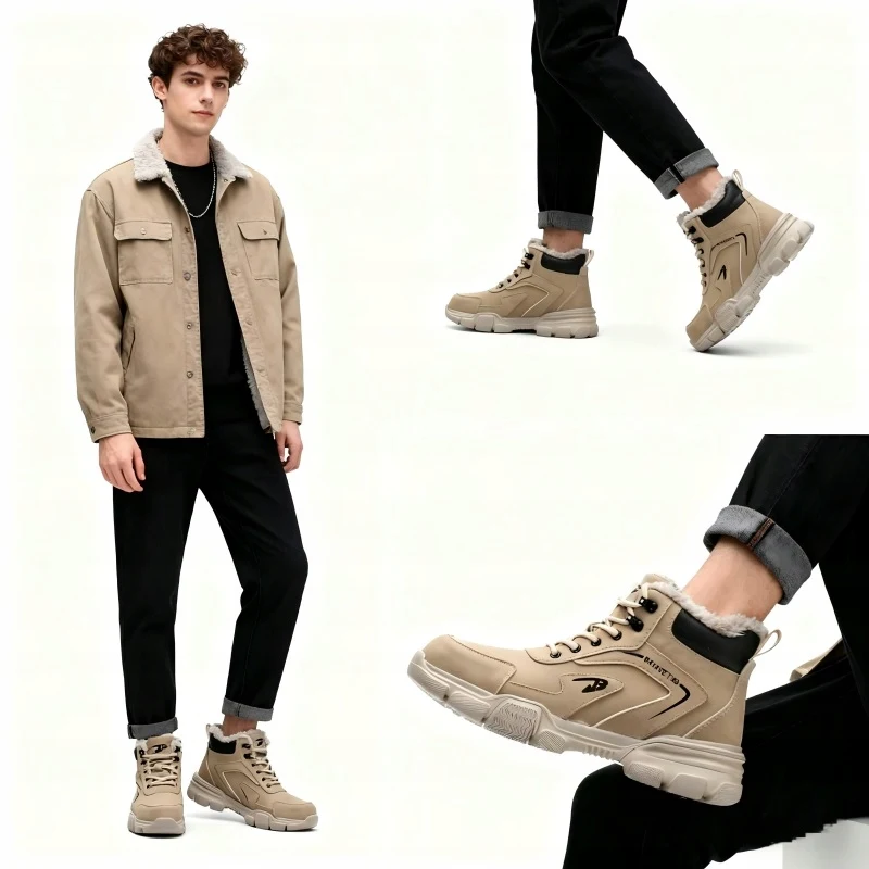 Men's Winter Insulated Work Boots Semi-Boots with Toe Cap S3 PPE Semi-Boots for Work