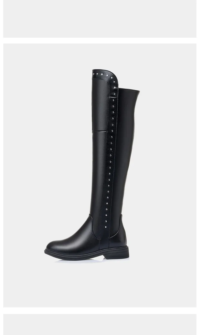 AIYUQI Womens Knee High Boots Winter 2026 New Genuine Leather Women Thigh High Boots Plus Size Wool Warm Women's High Boots
