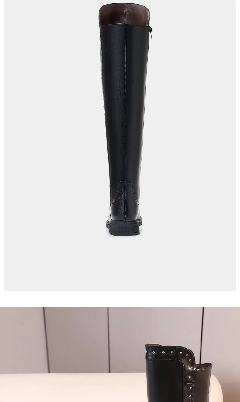 AIYUQI Womens Knee High Boots Winter 2026 New Genuine Leather Women Thigh High Boots Plus Size Wool Warm Women's High Boots