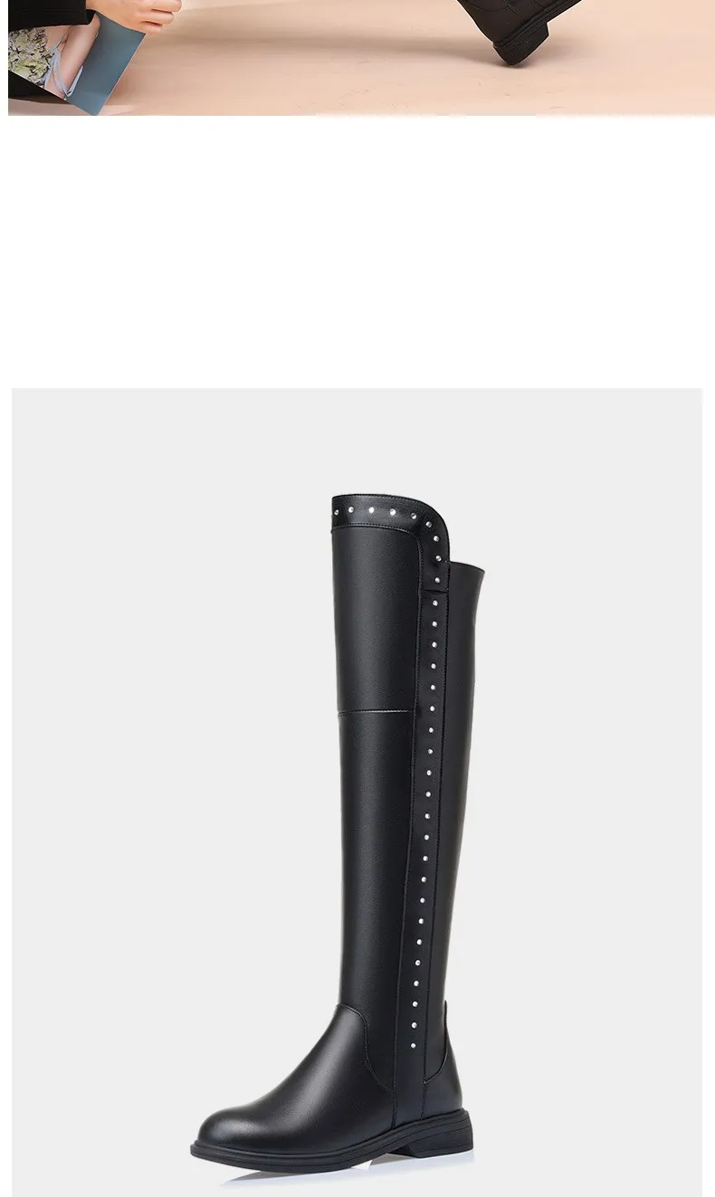 AIYUQI Womens Knee High Boots Winter 2026 New Genuine Leather Women Thigh High Boots Plus Size Wool Warm Women's High Boots