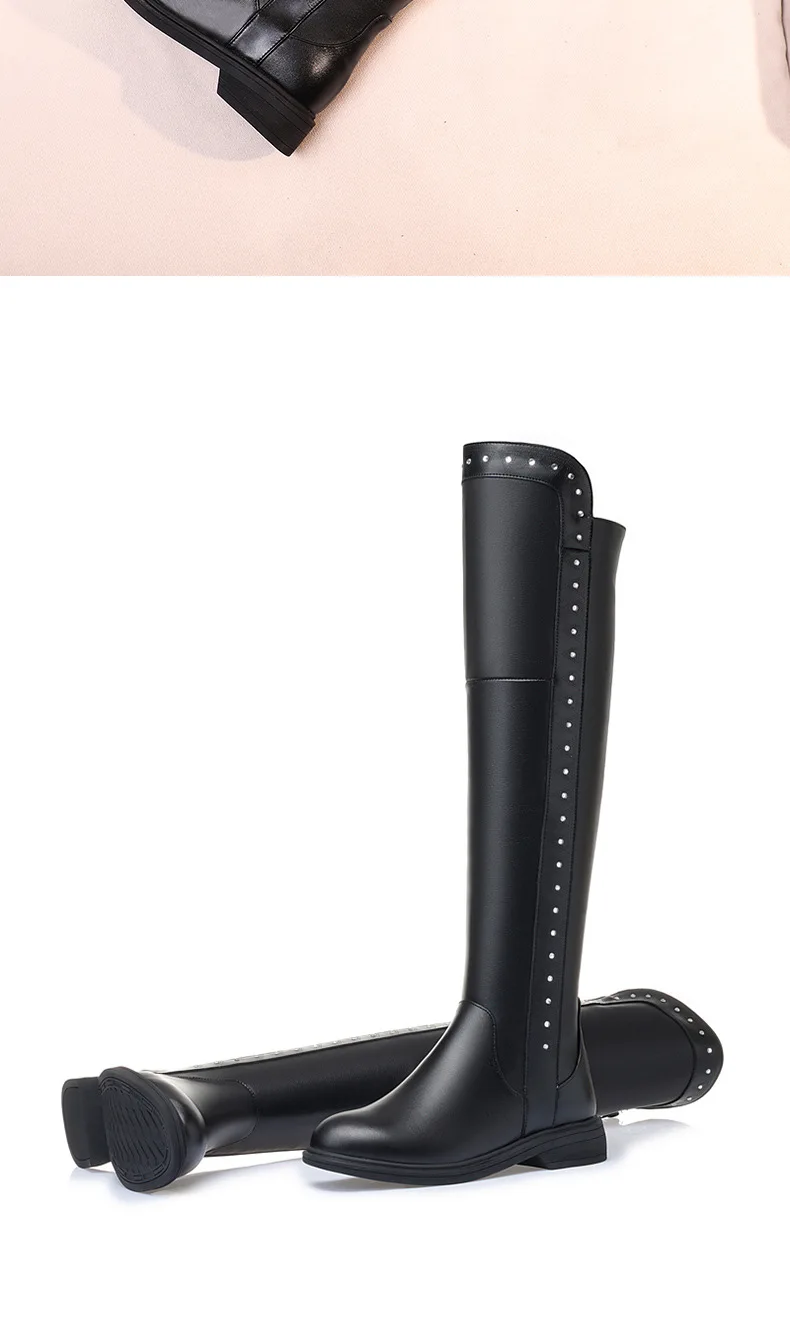 AIYUQI Womens Knee High Boots Winter 2026 New Genuine Leather Women Thigh High Boots Plus Size Wool Warm Women's High Boots