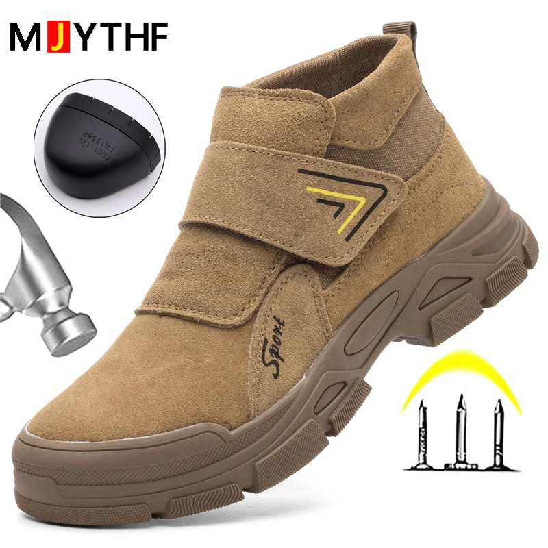 Construction Work Boots Anti-smash Anti-puncture Safety Shoes Men Steel Toe Boots Scald Proof Welding Boots Indestructible Shoes