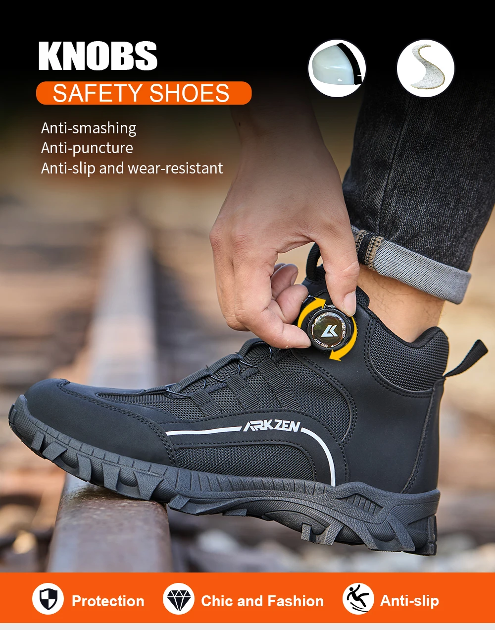 Male Indestructible Shoes Composite Toe Protection Shoes Security Puncture-Proof Work Sneakers Safety Boot for Engineers Men