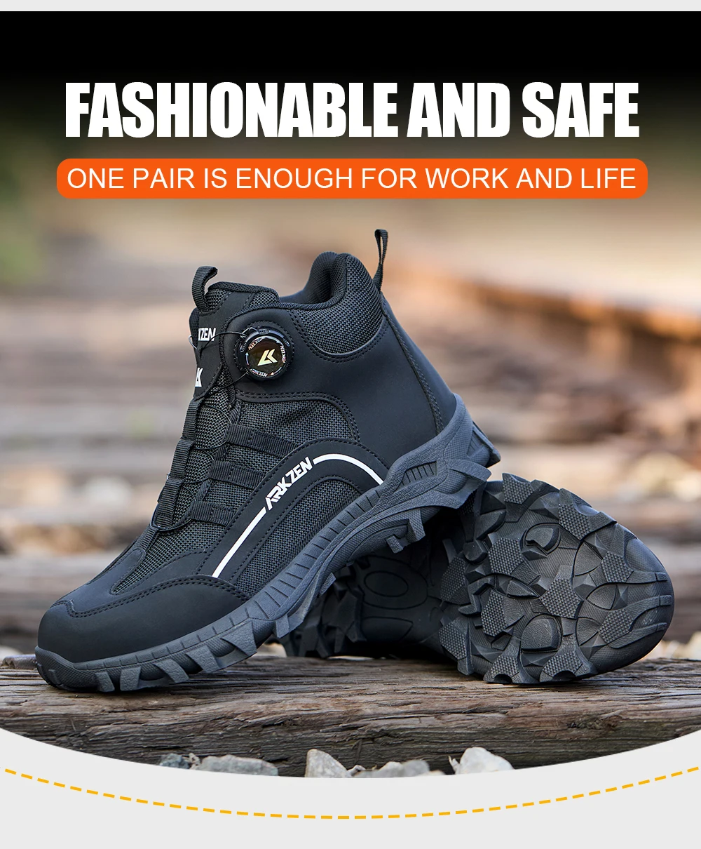 Male Indestructible Shoes Composite Toe Protection Shoes Security Puncture-Proof Work Sneakers Safety Boot for Engineers Men