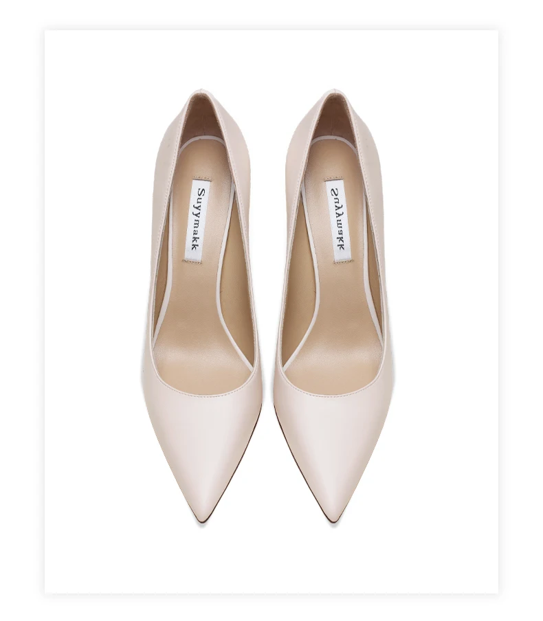 Luxury Heels for women 2025 Real Leather Elegant Women Shoes With Low Heel White Matte Pumps Pointed Ladies Prom Shoes Women