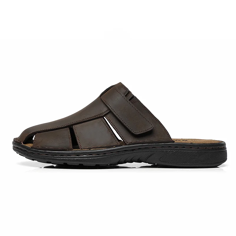 First-Layer Cowhide New Men's Casual Sandals Non-Slip Summer Beach Sandals Suitable for Outdoor Leisure Sports Beach