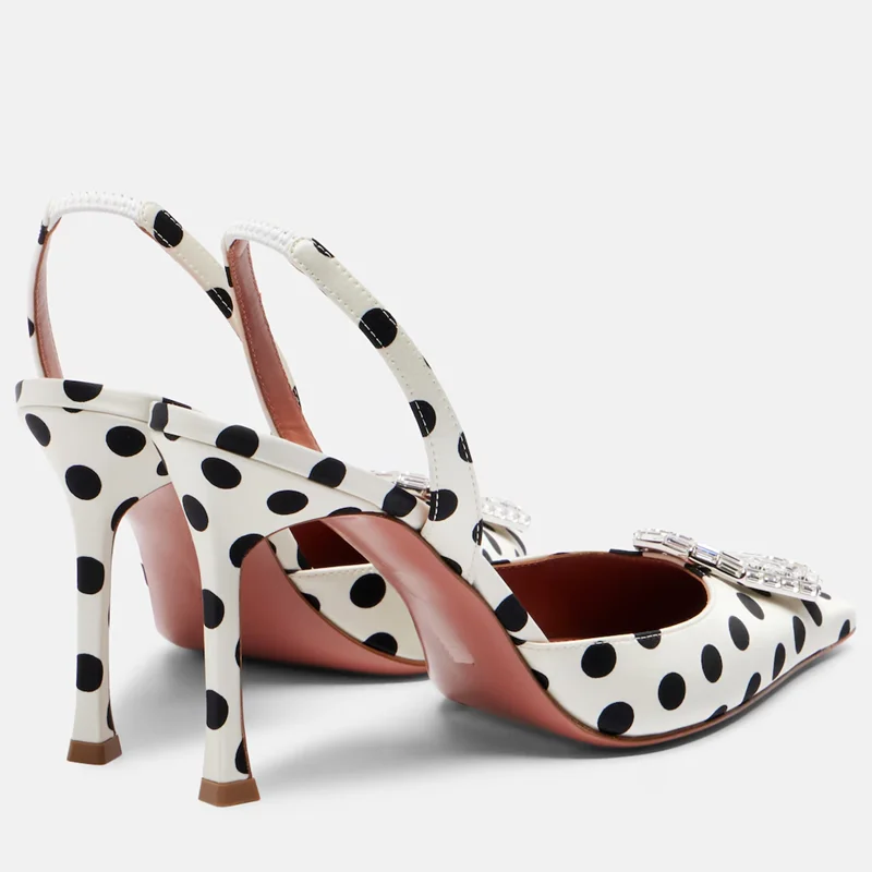 Crystal Square Button Mixed Colors Sandals Sexy Pointed Toe Thin Heel Shingback Customized New Arrivals Fashion Women Shoes