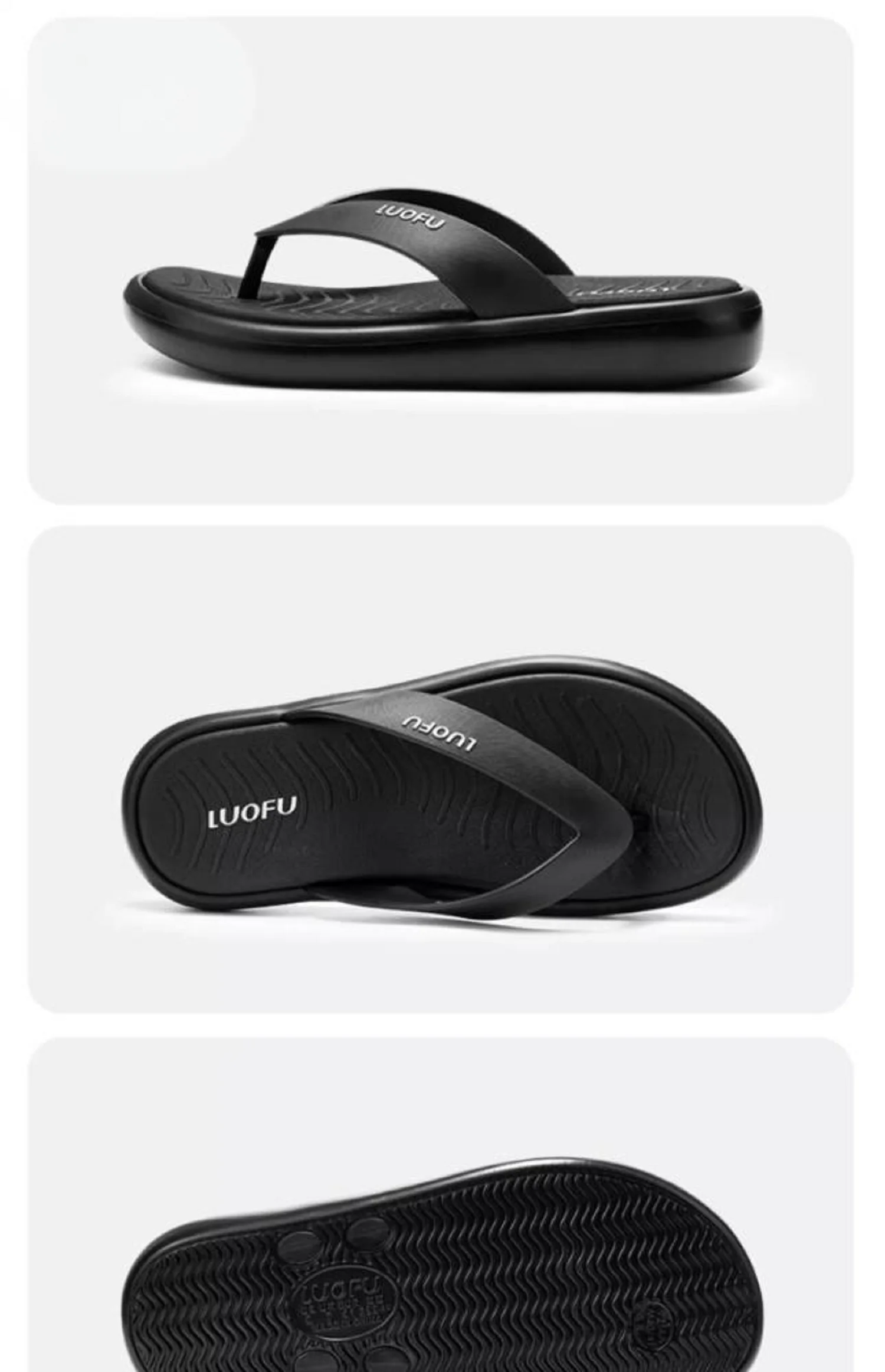 LUOFU Men's New Flip Flops Summer Outdoor Anti Slip Fashion Simple Thick Bottom Holiday Slippers Sandals