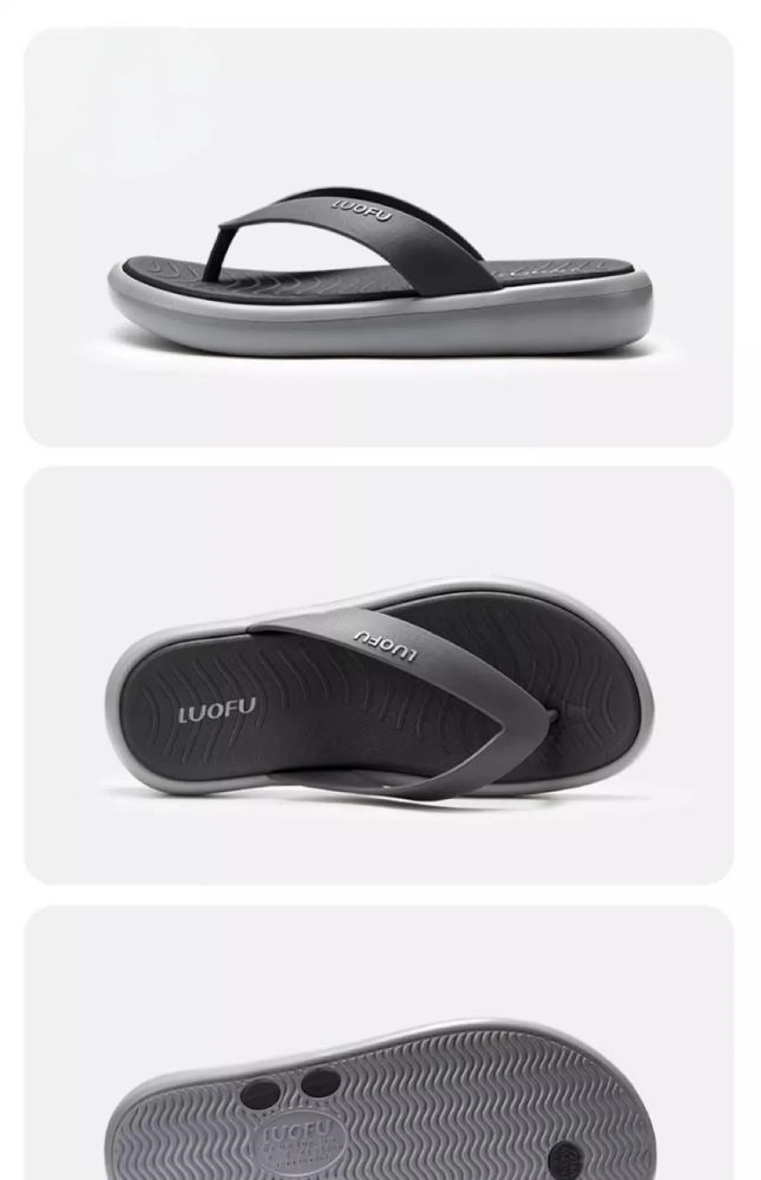 LUOFU Men's New Flip Flops Summer Outdoor Anti Slip Fashion Simple Thick Bottom Holiday Slippers Sandals