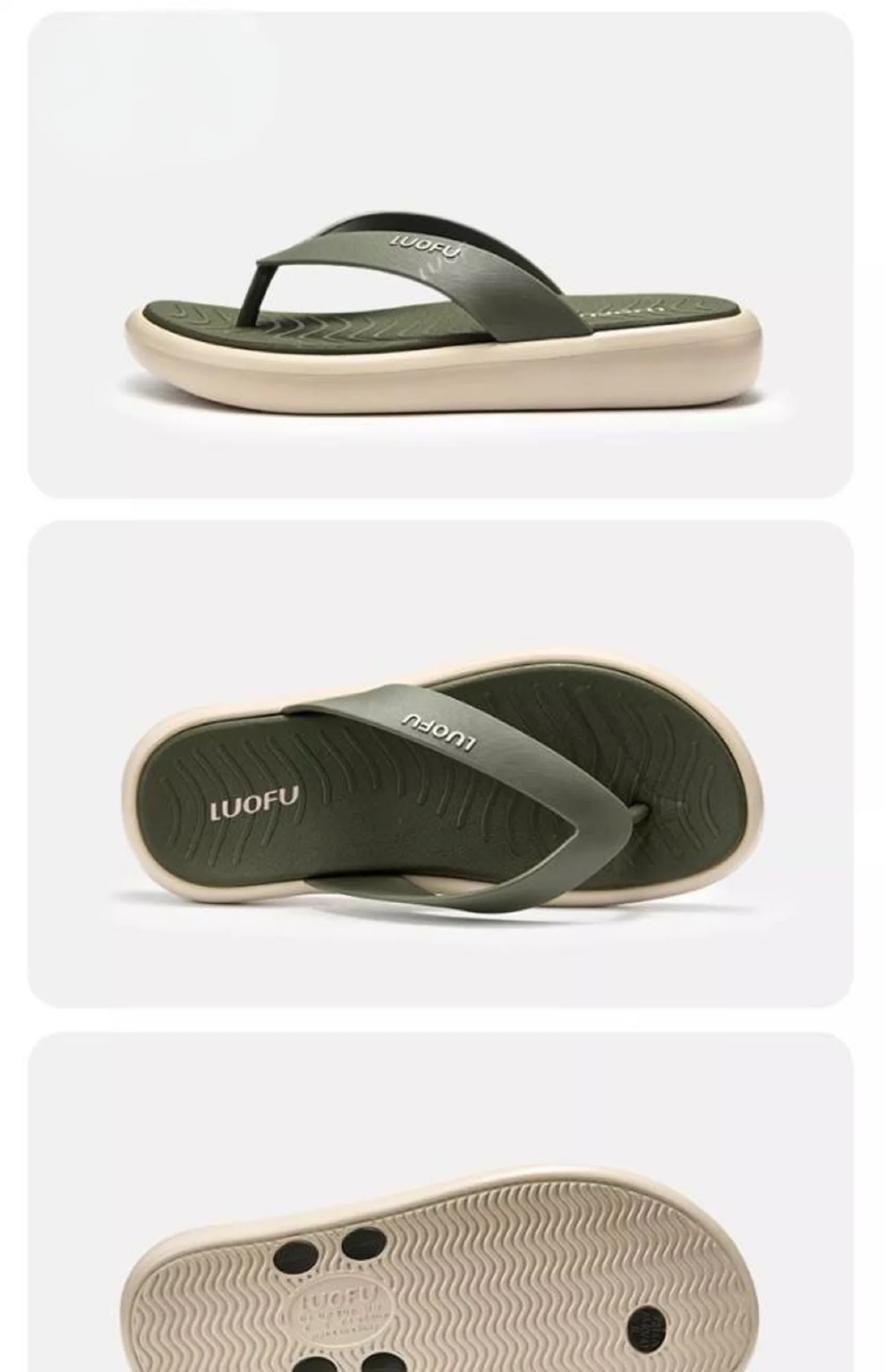 LUOFU Men's New Flip Flops Summer Outdoor Anti Slip Fashion Simple Thick Bottom Holiday Slippers Sandals