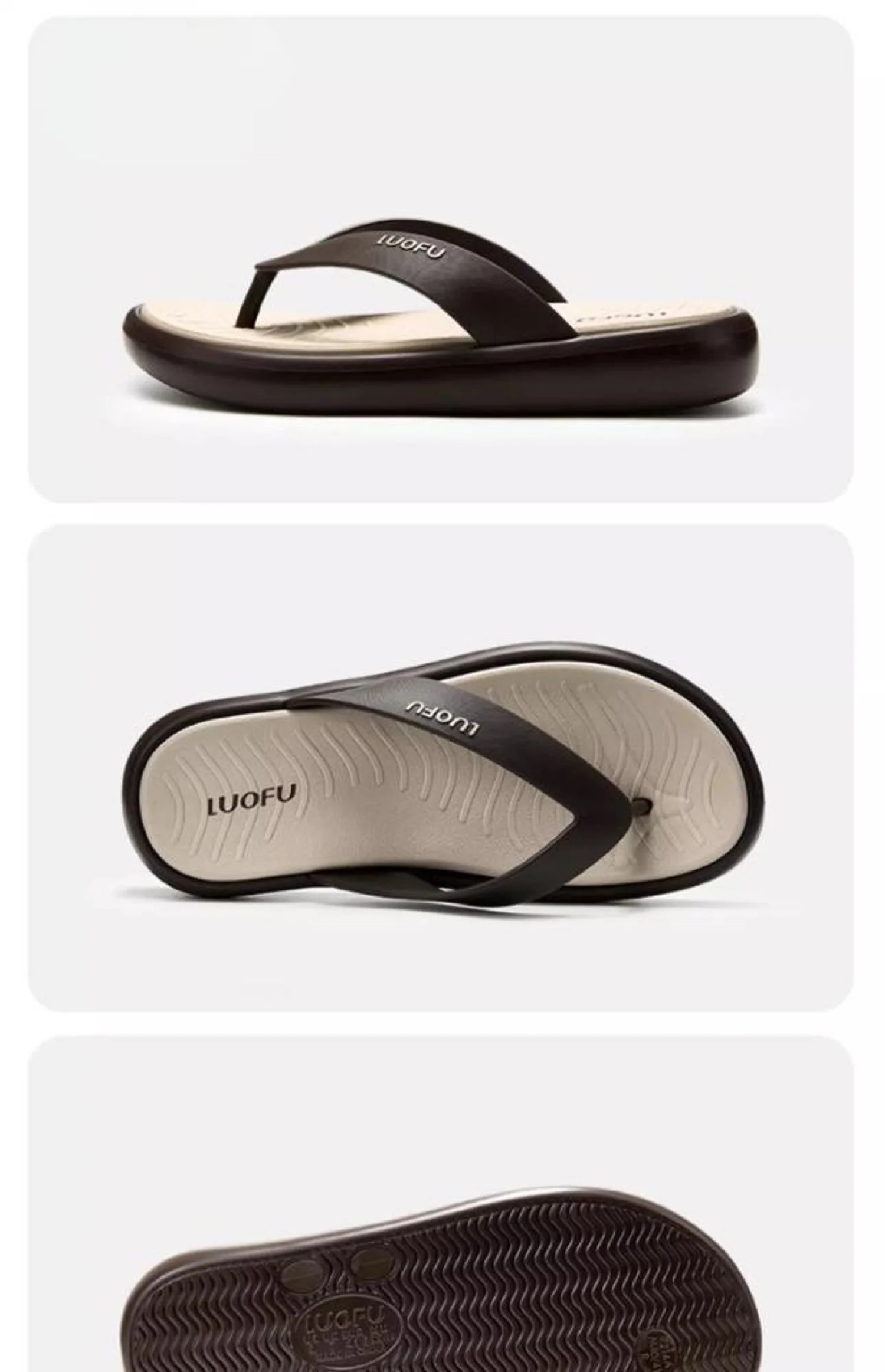 LUOFU Men's New Flip Flops Summer Outdoor Anti Slip Fashion Simple Thick Bottom Holiday Slippers Sandals