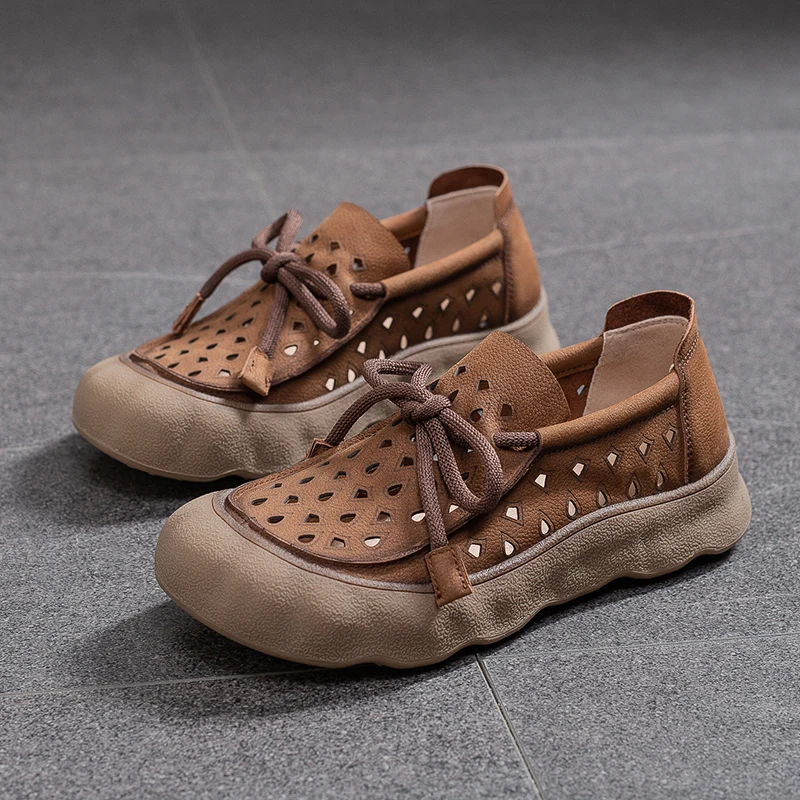 AIYUQI Women's Sneakers Genuine Leather 2026 New Non-Slip Women German Training Shoes Large Size Lace-Up Female Loafers