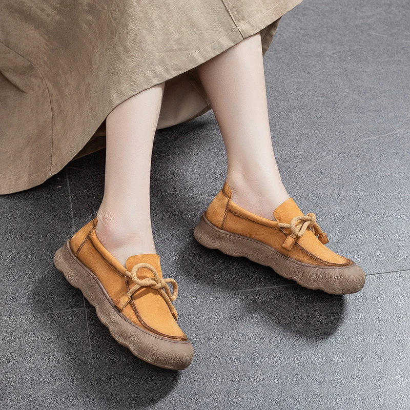 AIYUQI Women's Sneakers Genuine Leather 2026 New Non-Slip Women German Training Shoes Large Size Lace-Up Female Loafers