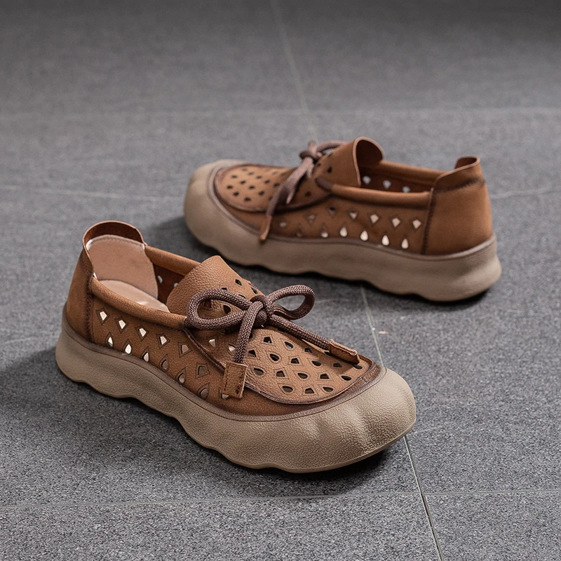 AIYUQI Women's Sneakers Genuine Leather 2026 New Non-Slip Women German Training Shoes Large Size Lace-Up Female Loafers
