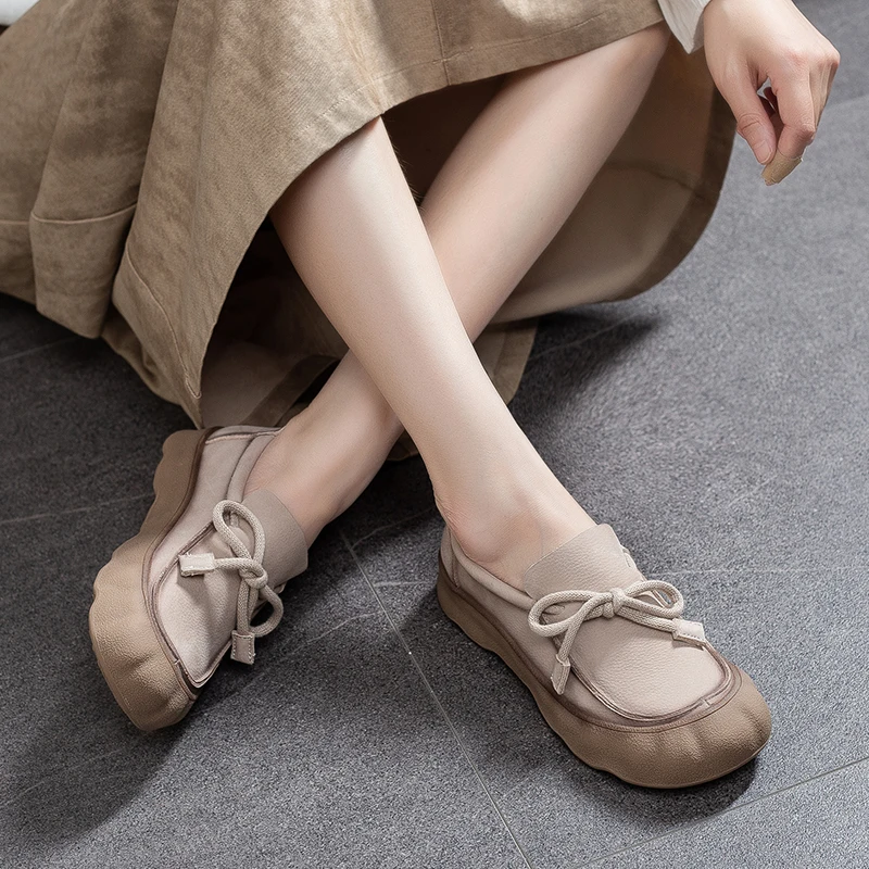 AIYUQI Women's Sneakers Genuine Leather 2026 New Non-Slip Women German Training Shoes Large Size Lace-Up Female Loafers