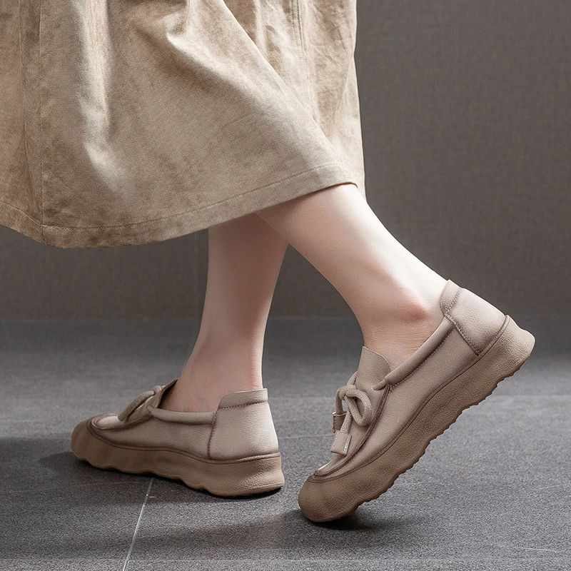 AIYUQI Women's Sneakers Genuine Leather 2026 New Non-Slip Women German Training Shoes Large Size Lace-Up Female Loafers