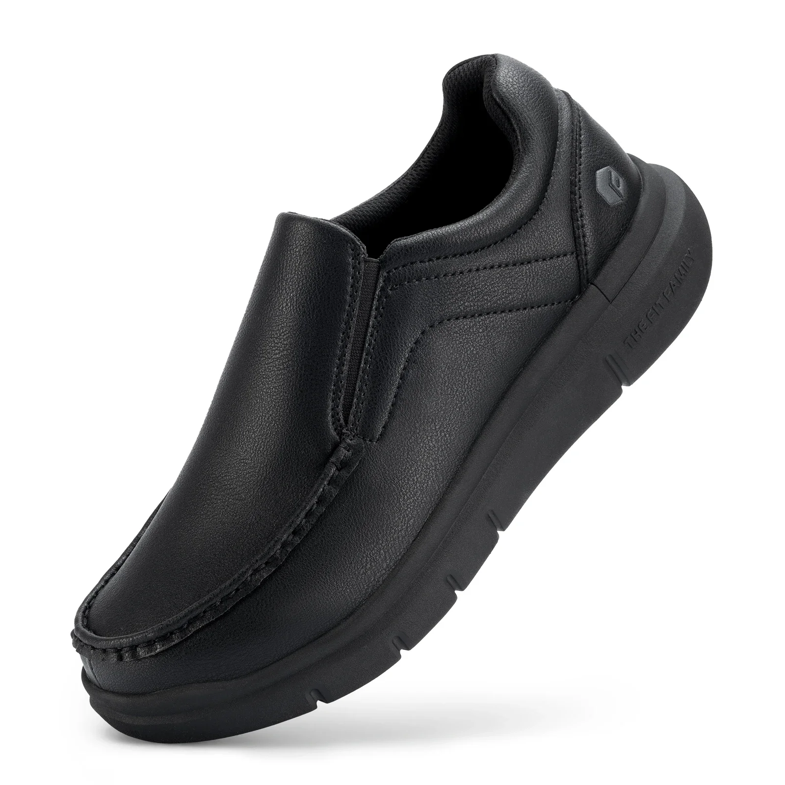 Fitville Men'S Slip-On Shoes Wide Width Leather Casual Shoes Lightweight For Swollen Feet With Arch Support Pain Relief