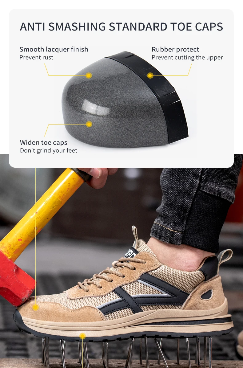 Safety Shoes, Men's Protective Shoes, anti Smash and anti Stab Work Shoes, Steel Toe Protective Boots