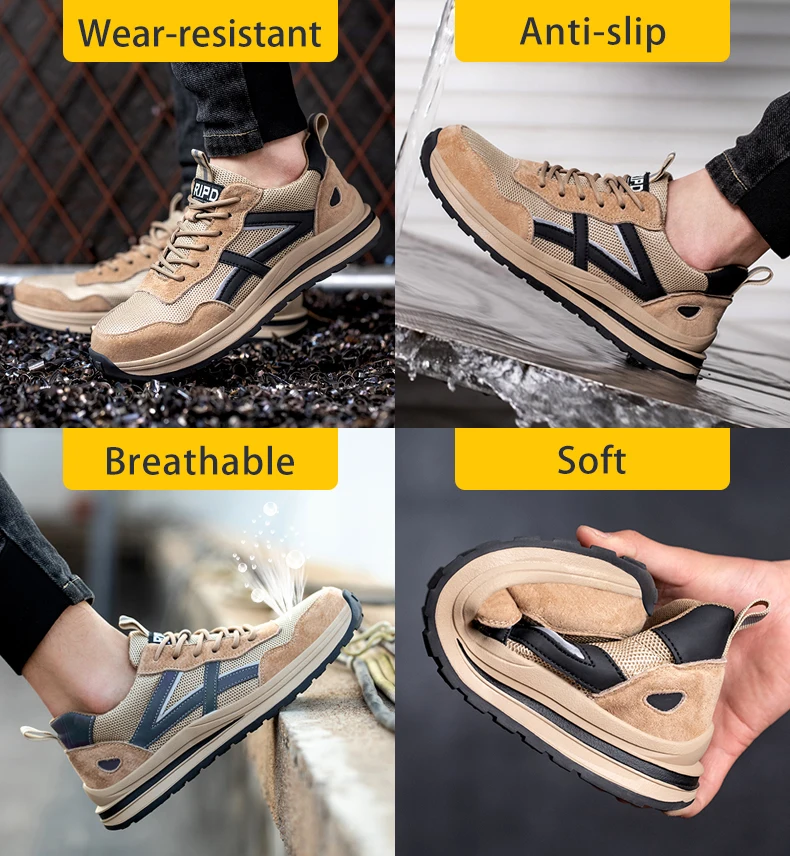 Safety Shoes, Men's Protective Shoes, anti Smash and anti Stab Work Shoes, Steel Toe Protective Boots