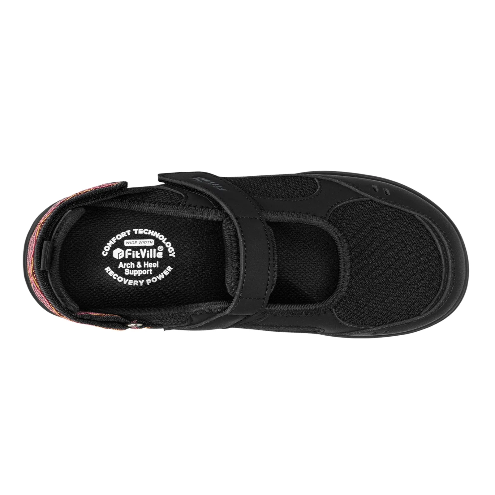FitVille Women'S Diabetic Shoes Wide Summer Sandals With Adjustable Closures&Arch Support Lightweight Breathable Nurse Shoe