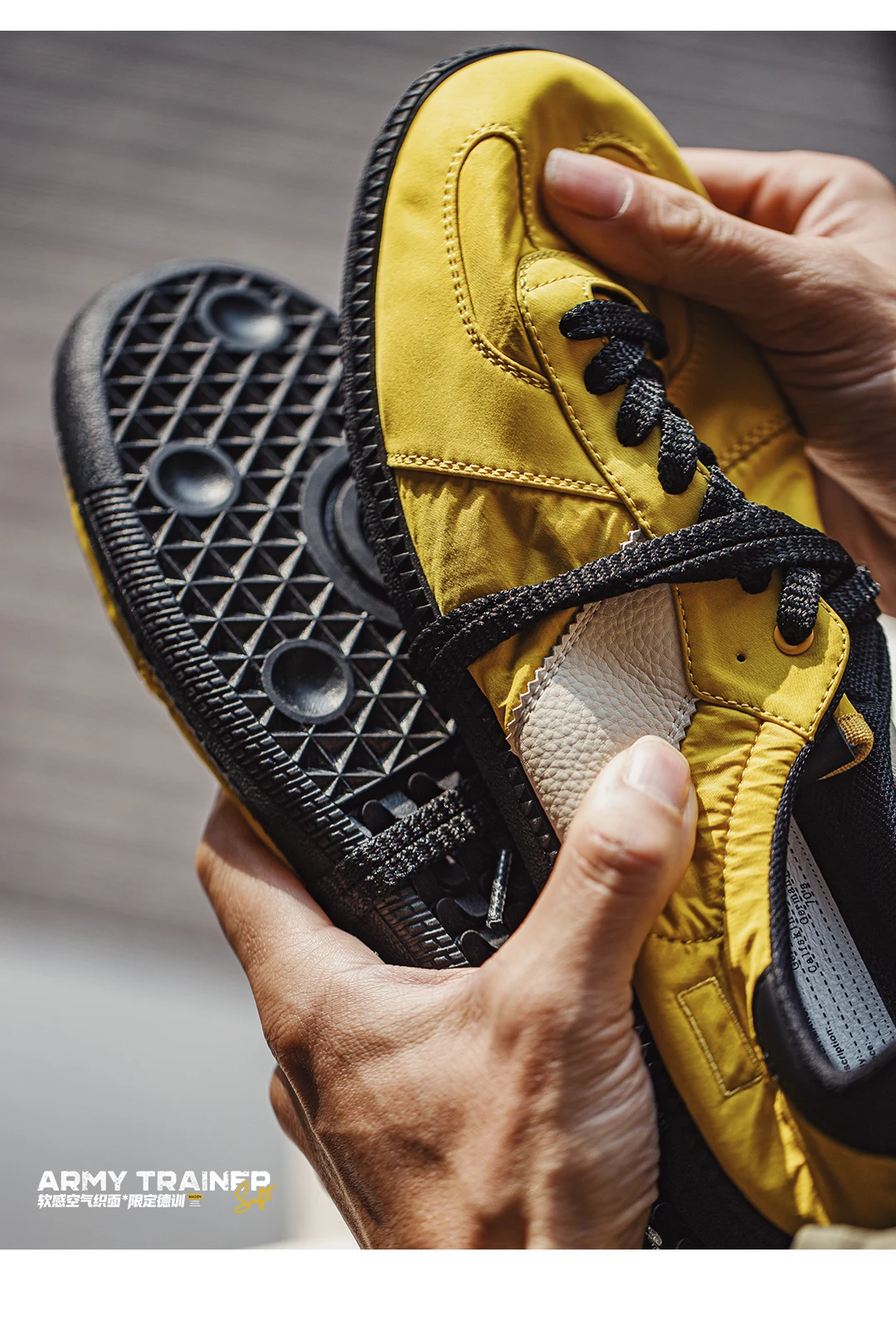 Maden Unisex Vintage Yellow Sneakers Classic Low Top Flat Sole Lightweight Casual German Trainers Lace Up Commuter Shoes
