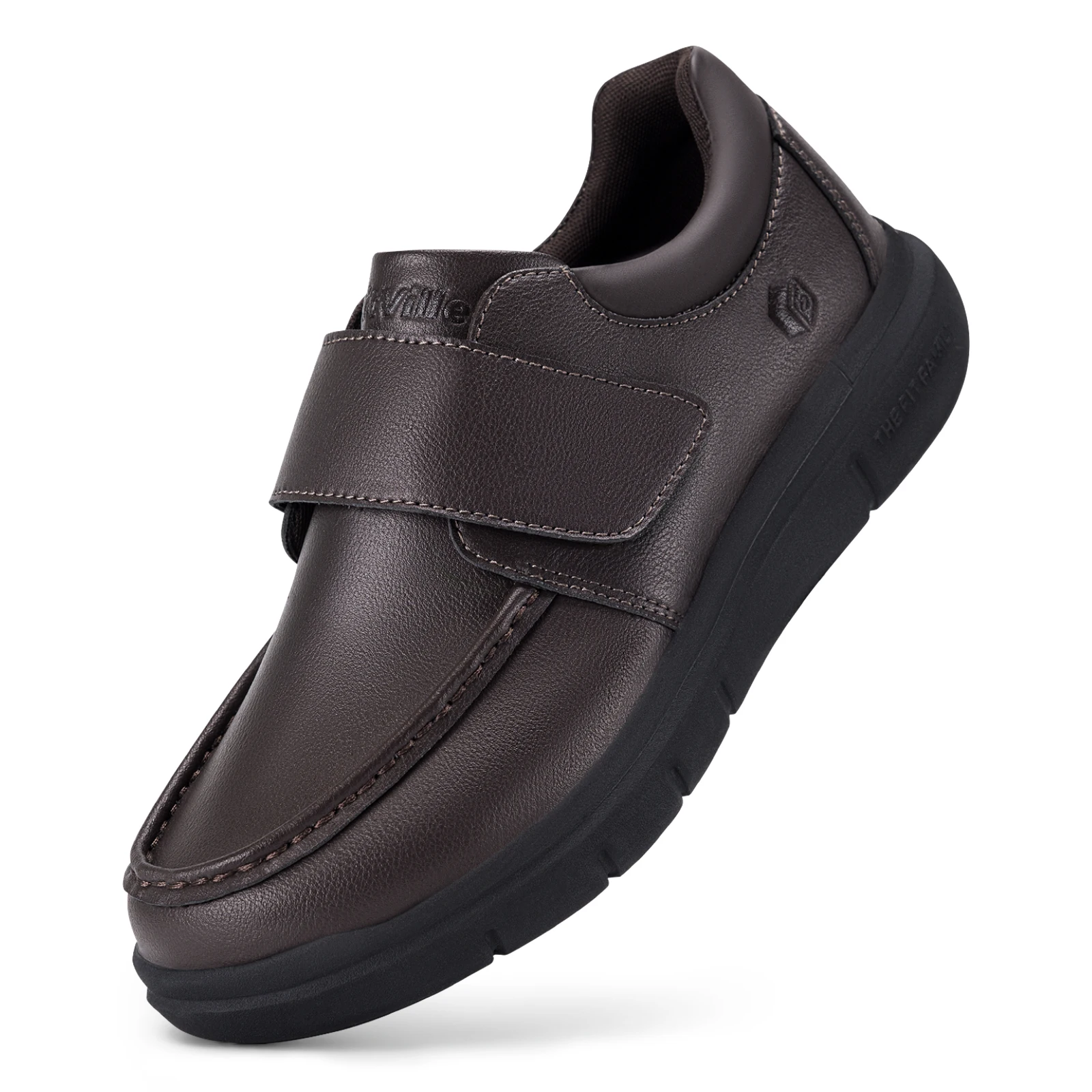 FitVille Wide Fit Men's Leather Shoes Diabetic Walking Shoes Oxford Shoes Formal Business Shoe Comfortable All Day Wear