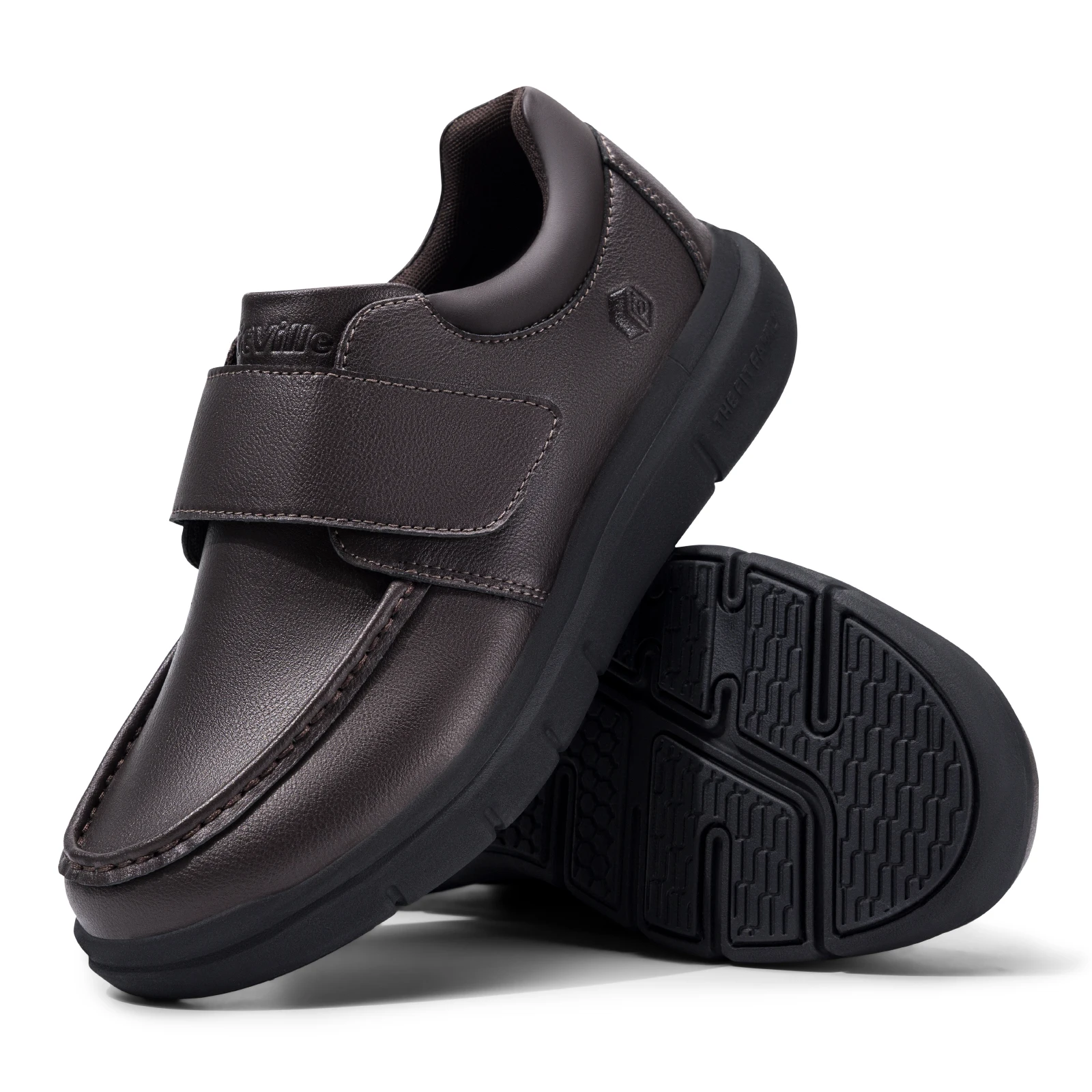 FitVille Wide Fit Men's Leather Shoes Diabetic Walking Shoes Oxford Shoes Formal Business Shoe Comfortable All Day Wear