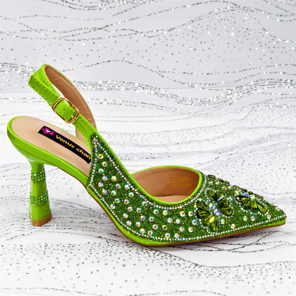 Festive Elegance: Spot Goods Dazzling Heels and Chic Long Bag Clutch Perfect Combination Of Shoes And Bag for Special Occasions