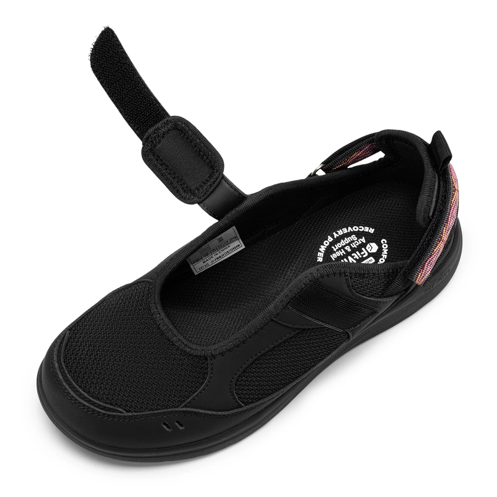 FitVille Mary Janes Women'S Diabetic Shoes Wide Summer Sandals With Adjustable Closures&Arch Support Breathable Nurse Shoe