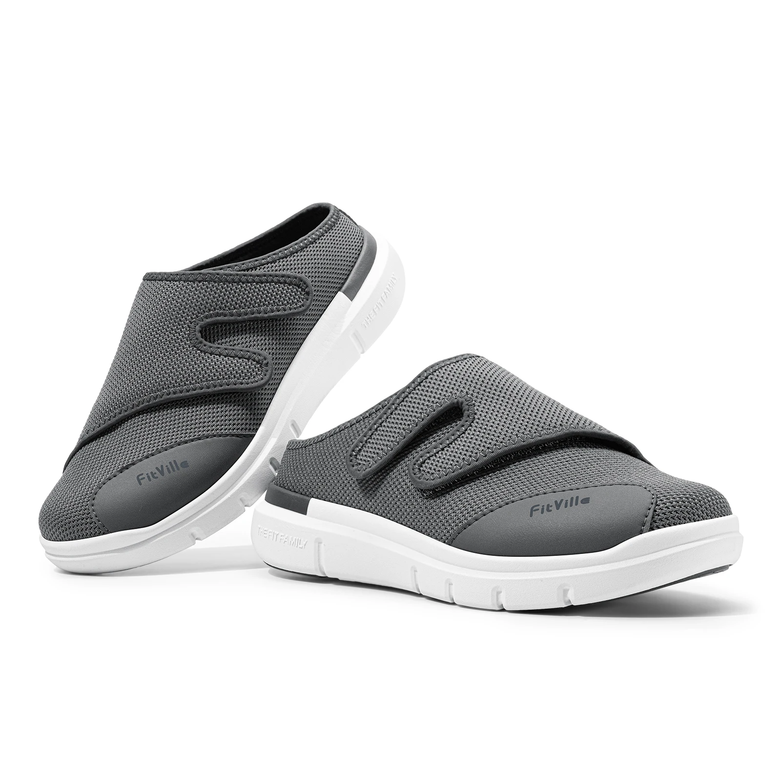 FitVille Men's Diabetic Shoes Orthopedic Slippers with Arch Support Extra Wide Toe Slip-On Sandals All-Day Comfort Swollen Feet