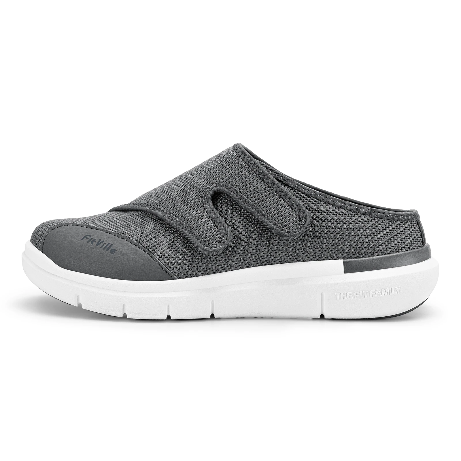 FitVille Men's Diabetic Shoes Orthopedic Slippers with Arch Support Extra Wide Toe Slip-On Sandals All-Day Comfort Swollen Feet