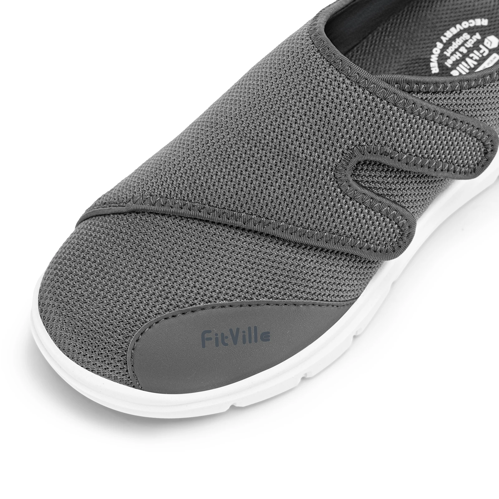 FitVille Men's Diabetic Shoes Orthopedic Slippers with Arch Support Extra Wide Toe Slip-On Sandals All-Day Comfort Swollen Feet