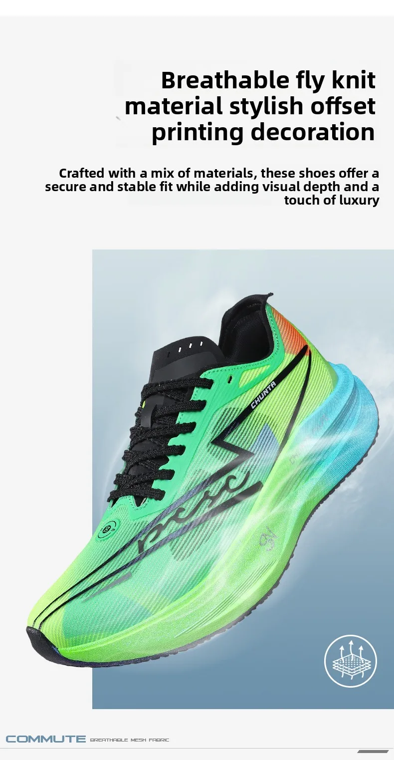 Men Carbon Plate Running Shoes Breathable Women Tennis Sport Trainers Outdoor Marathon Jogging Casual Athletic Chunta Sneakers