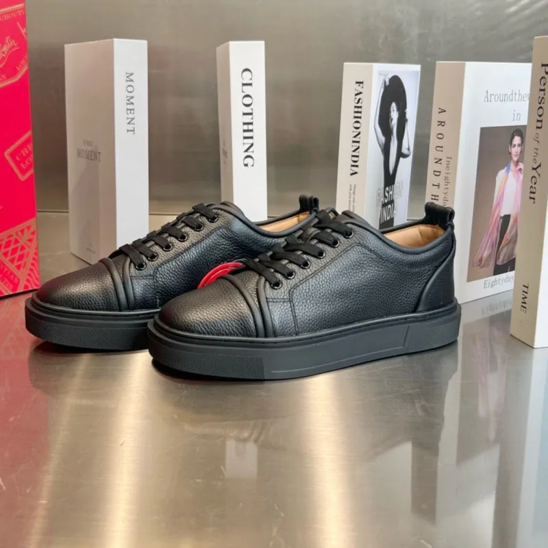 New Style Casual Leather Casual Couple Sneakers Unisex Fashion Crescent Bottom White Shoes Red Sole Men's Women's Casual Shoes
