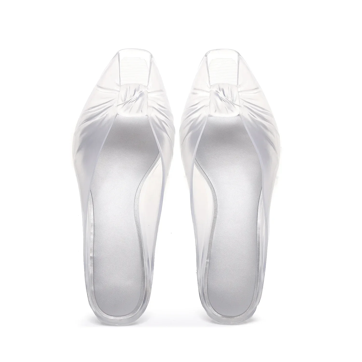 Ins Women's Fish Mouth Sandals Summer New Adult Pointed High-heeled Slippers Ladies Versatile Slim Heeled Bow Jelly Beach Shoes