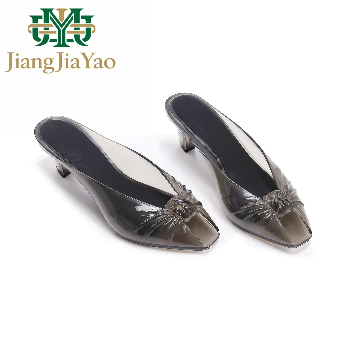 Ins Women's Fish Mouth Sandals Summer New Adult Pointed High-heeled Slippers Ladies Versatile Slim Heeled Bow Jelly Beach Shoes
