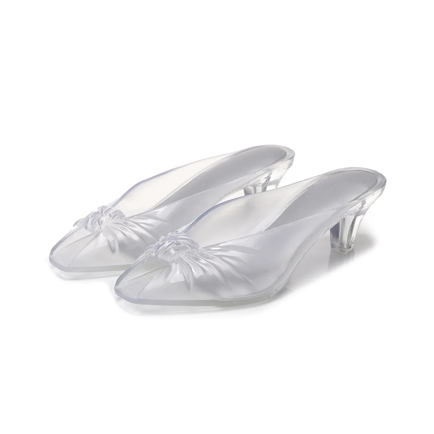 Ins Women's Fish Mouth Sandals Summer New Adult Pointed High-heeled Slippers Ladies Versatile Slim Heeled Bow Jelly Beach Shoes