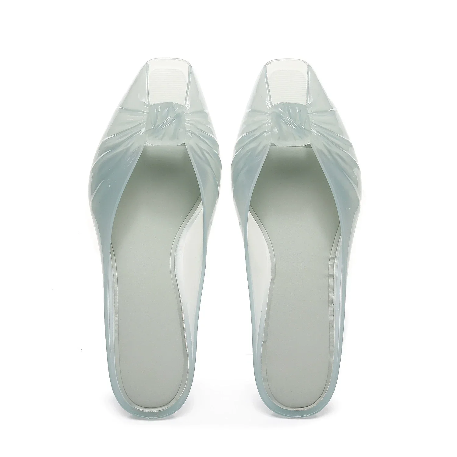 Ins Women's Fish Mouth Sandals Summer New Adult Pointed High-heeled Slippers Ladies Versatile Slim Heeled Bow Jelly Beach Shoes