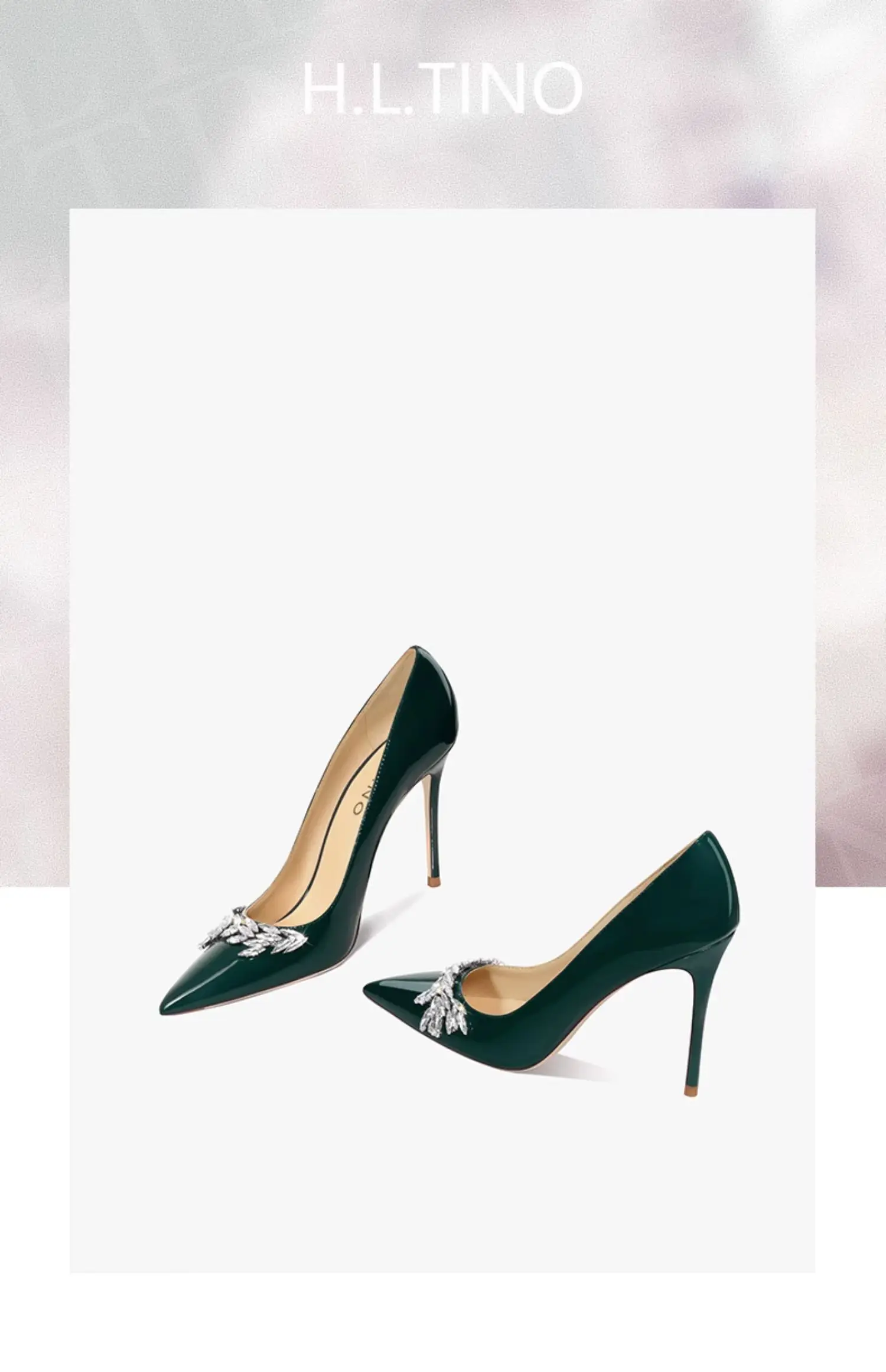 Luxury Woman Shoes Female Genuine Leather 2026 New Women Pumps Pointed Toe High Heels Rhinestone Light Party Ladies Shoes 10cm