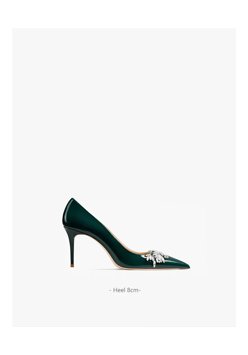 Luxury Woman Shoes Female Genuine Leather 2026 New Women Pumps Pointed Toe High Heels Rhinestone Light Party Ladies Shoes 10cm