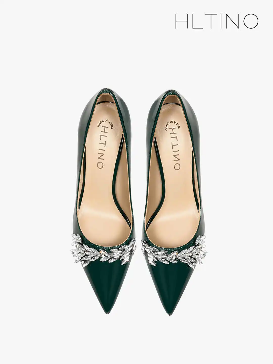 Luxury Woman Shoes Female Genuine Leather 2026 New Women Pumps Pointed Toe High Heels Rhinestone Light Party Ladies Shoes 10cm