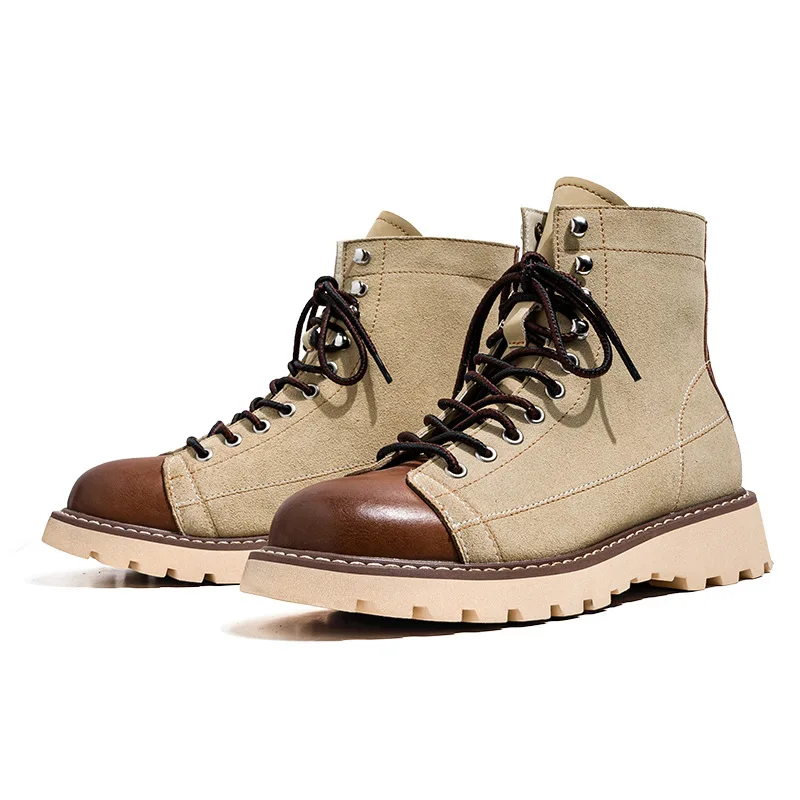 Handmade Autumn Winter New British Business Men Casual Leather Shoes Dress Cow Suede Ankle Boots Tooling Outdoor Desert Boots