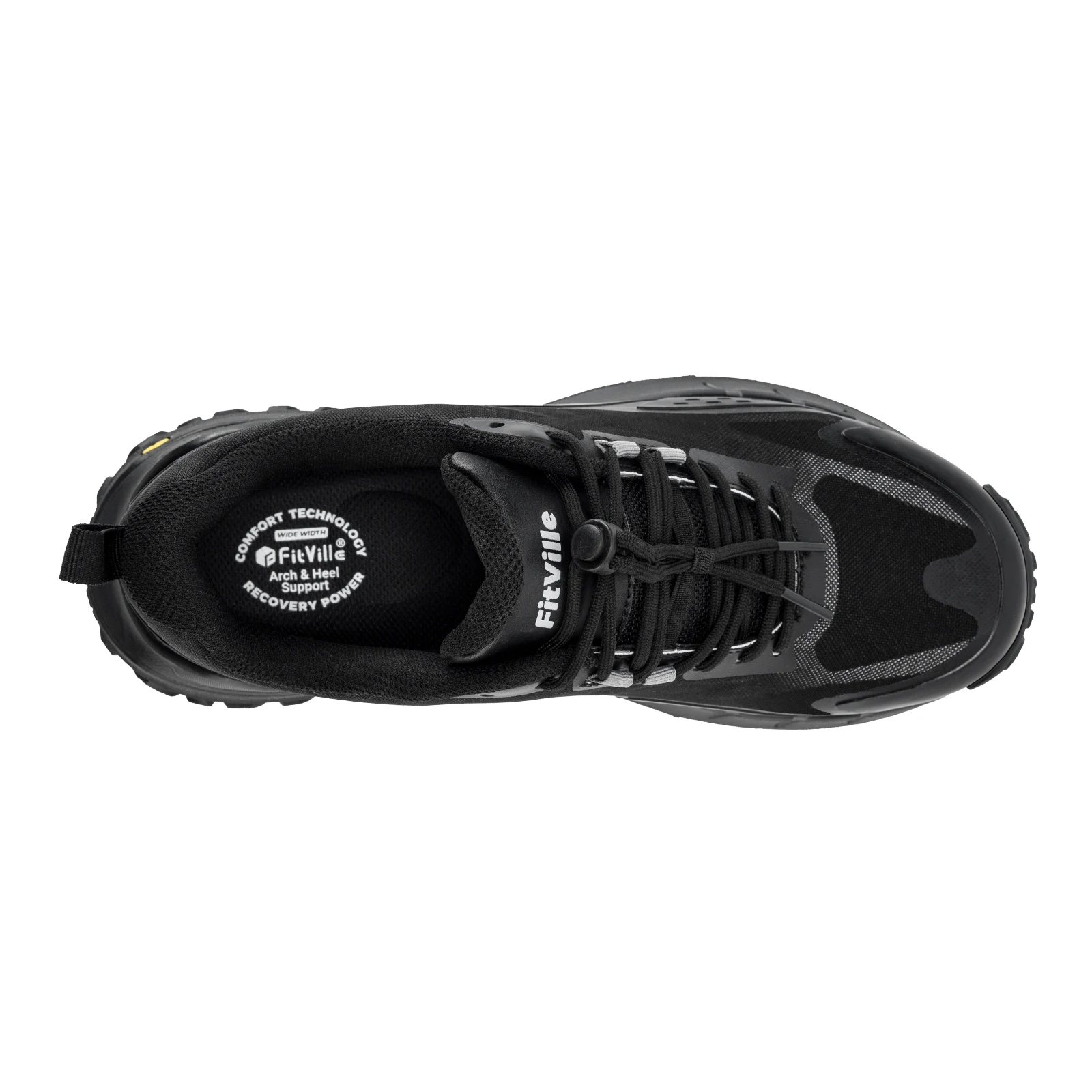 Fitville Men's Slip-on Hiking Shoes Wide Toe Box Trekking Sneakers for Men with Arch Support Comfortable Non-Slip Walking Shoes